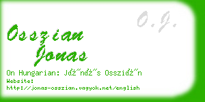 osszian jonas business card